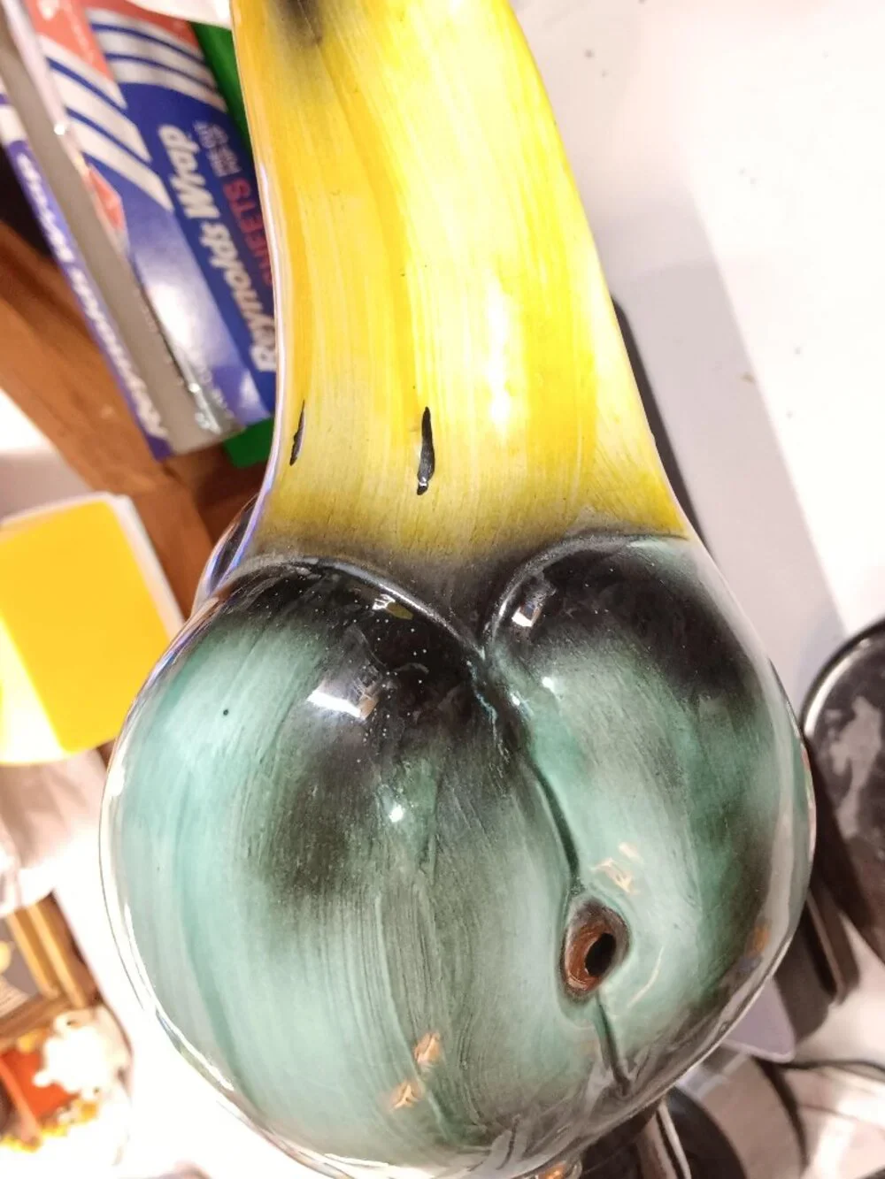Vintage Mallard Duck Head Gooseneck Ceramic Desk Lamp *****FLAW READ*****
